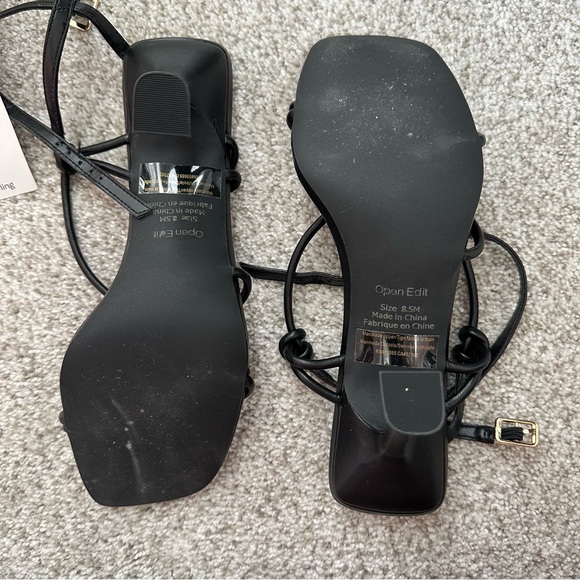 Open edit black strapy heels - Picture 3 of 4